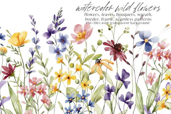 Download Floral Watercolor Set, аlowers, Leaves. - Set Collection