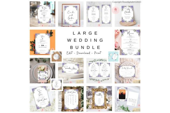 Download Large Wedding Invitation Set Template 2 - Set Collection