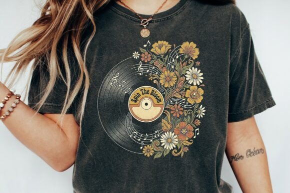 Download Retro Floral Record Design - Design Collection