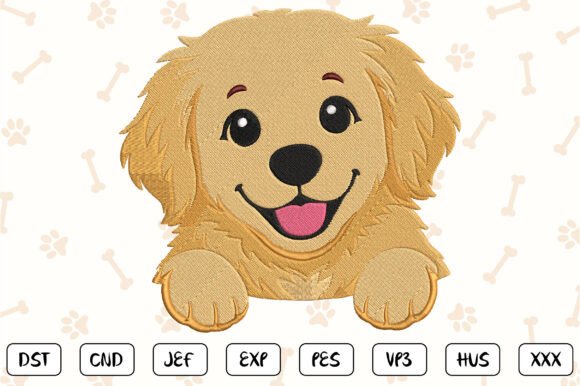 Download Golden Retriever Embroidery Design - Design Collection