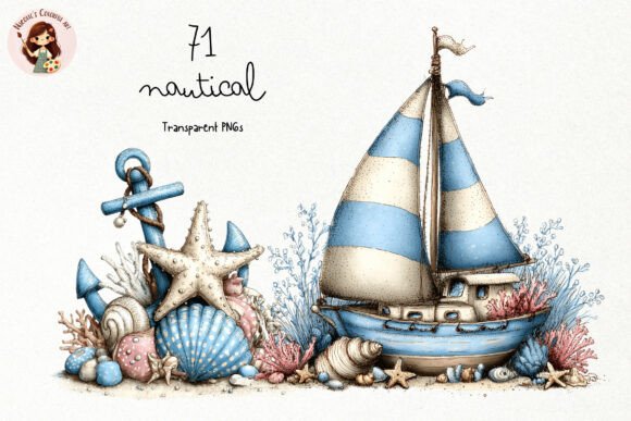Download Watercolor Nautical PNG Clipart Set - Set Collection