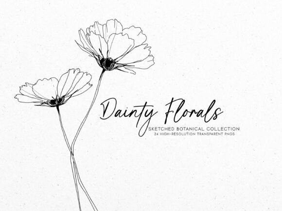Download Dainty Florals | Botanical Line Art Set - Set Collection