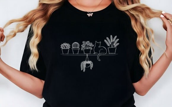 Download Plant Cat Lover T-shirt Design SVG PNG - Design Collection