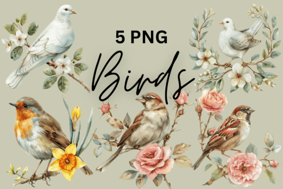 Download Watercolor Bird Floral Design Nature Art - Design Collection