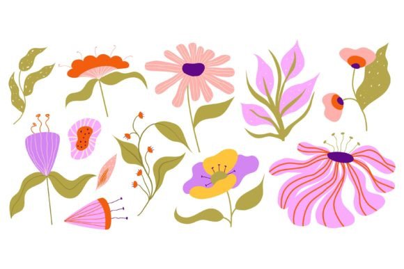 Download Set of Various Aesthetic Flora Isolated - Set Collection