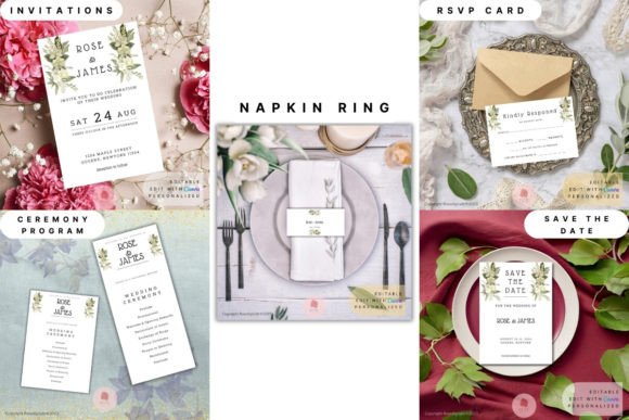 Download Wedding Invitation Set Templates - Set Collection