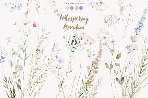 Download Wildflower Clipart Botanical Set - Set Collection