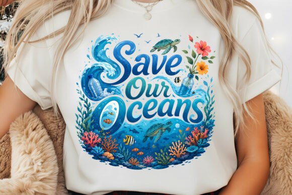 Download Save Our Oceans T Shirt Design PNG PNG - Design Collection