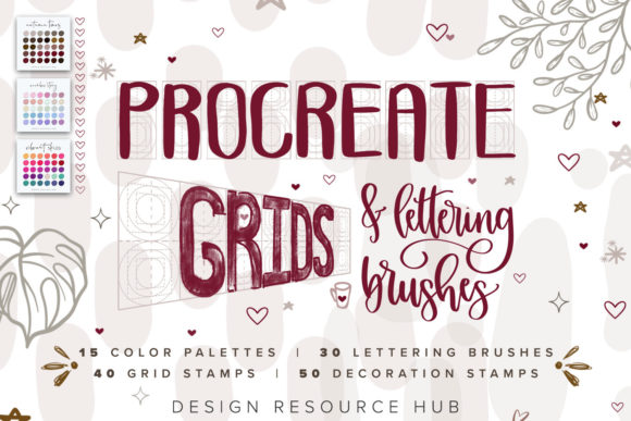 Download Procreate Lettering, Grid, &amp; Texture Set - Set Collection