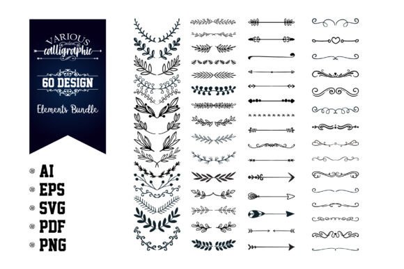 Download Various Calligraphic Design Elements Set - Set Collection
