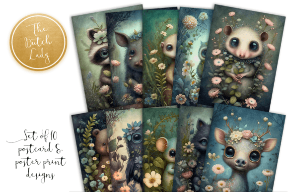 Download Cute Forest Animals Postcard Print Set 2 - Set Collection