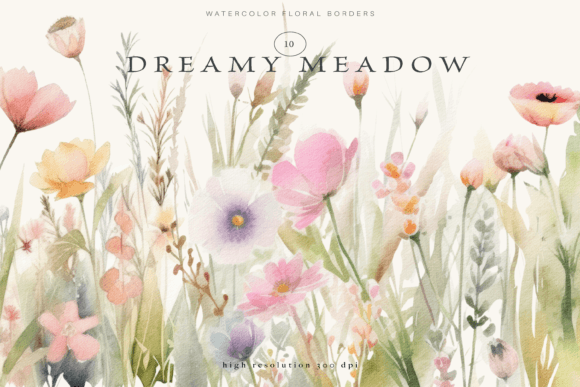 Download Wild Flowers Floral Border Clipart Set - Set Collection