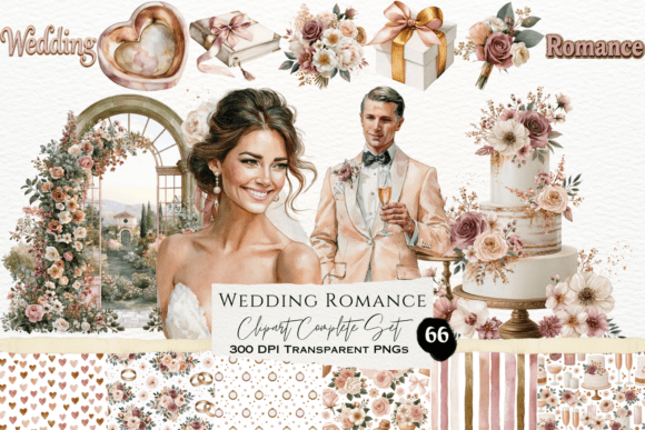 Download Wedding Romance Watercolor Clipart Set - Set Collection