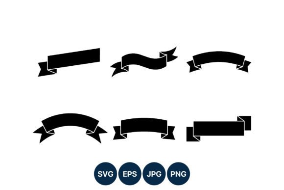 Download Black Banner Ribbon Vector Set - Set Collection