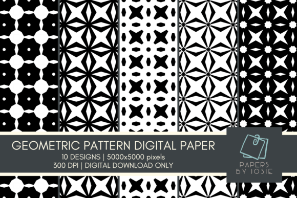 Download Black and White Geometric Pattern Paper - Geometric Collection