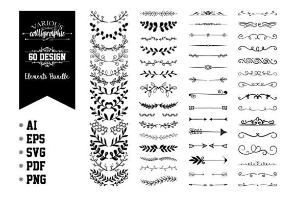 Download Various Calligraphic Design Elements Set - Set Collection