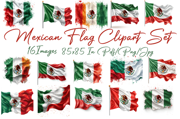 Download Mexican Flag Clipart Set - Set Collection