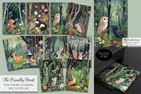 Download The Friendly Forest Postcard Designs - Design Collection