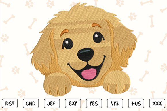 Download Golden Retriever Embroidery Design - Design Collection