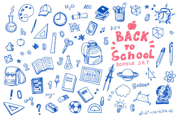 Download Back to School Doodle Vector Set - Set Collection