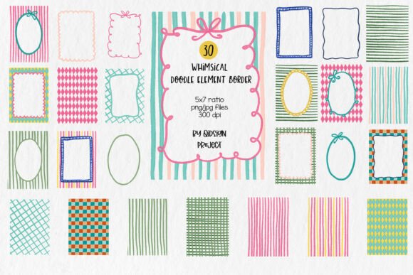 Download Whimsical Doodle Border Frames Set - Set Collection