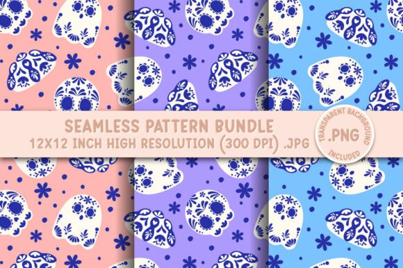 Download Dia De Muertos Talavera Seamless Pattern - Premium Bundle