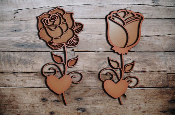 Download 2 Layer Love Rose 3D SVG Cut Design - Design Collection