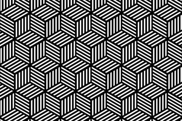Download Geometric Cube Black White Pattern - Geometric Collection