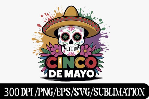 Download Colorful Mexican Fiesta Skull Design, - Design Collection