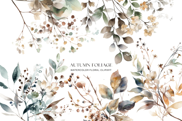 Download Watercolor Fall Foliage Clipart Set - Set Collection