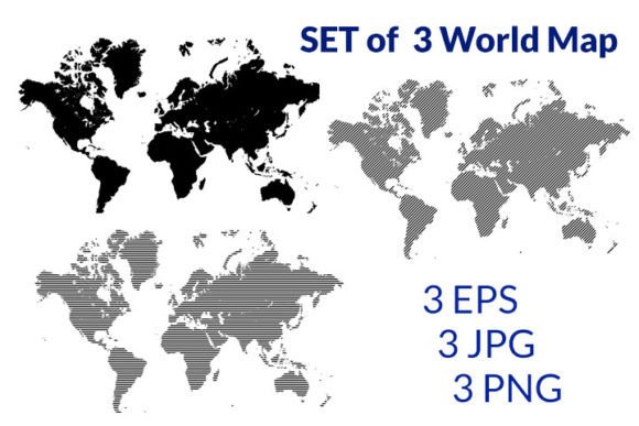Download Set of Three World Map Symbol Isolated - Set Collection