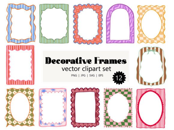 Download Decorative Retro Frames Clipart Set SVG - Set Collection