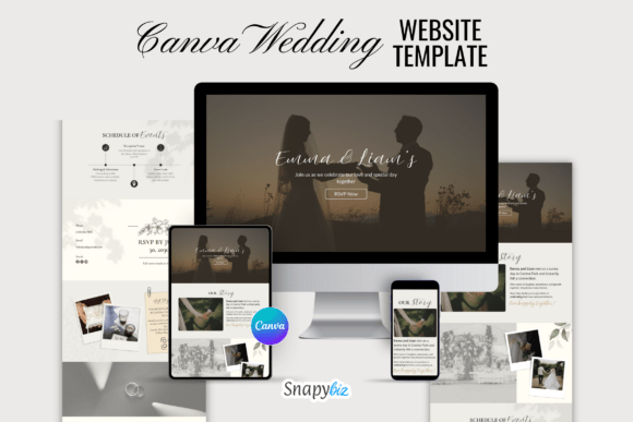 Download Canva Wedding Website Editable Template - Premium Resources
