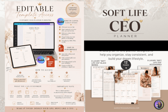 Download Soft Life CEO Planner: Editable Template - Premium Resources