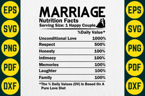 Download MARRIAGE Nutrition Facts SVG Design - Design Collection
