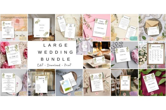 Download Large Wedding Invitation Set Templates - Set Collection