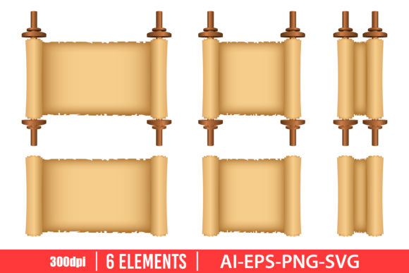Download Papyrus Scroll Clipart Set - Set Collection