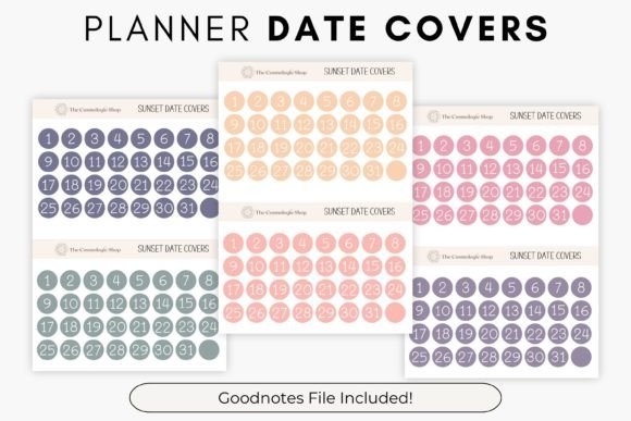 Download Sunset Printable Date Covers - Set Collection