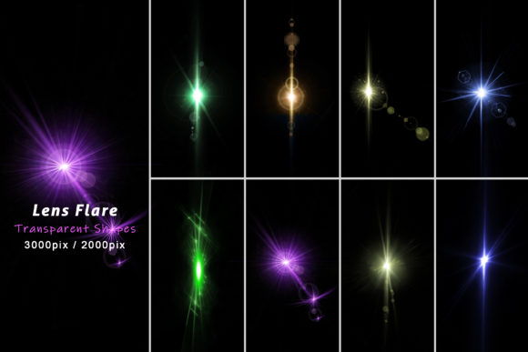Download Realistic Lens Flare Light Isolated Set - Set Collection