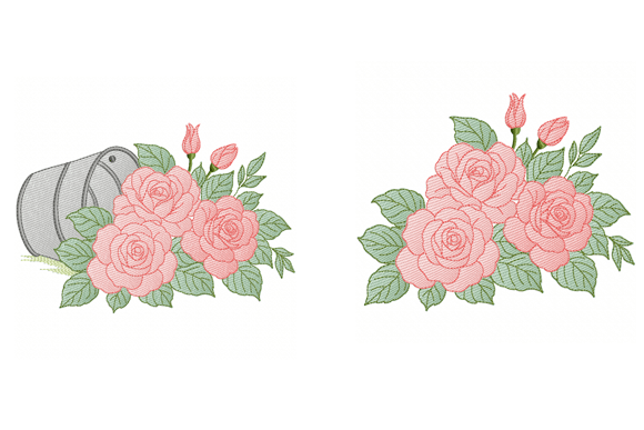 Download Rose Flower Embroidery Design Set 2 - Set Collection