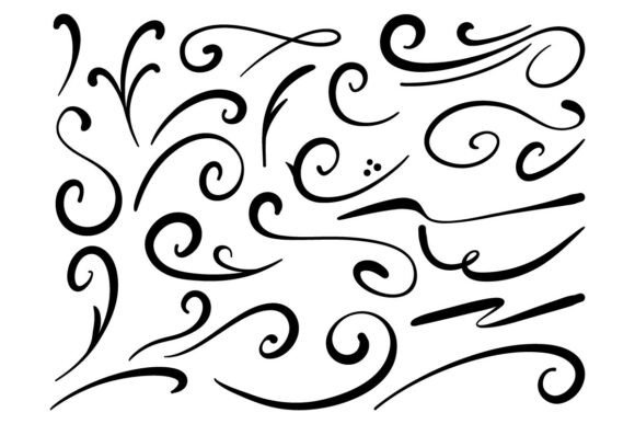 Download Ornamental Swirl Flourish Vector Set Art - Set Collection